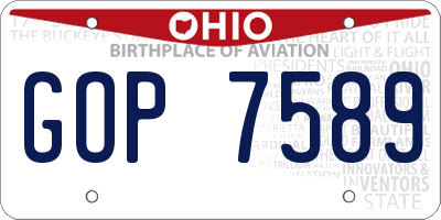 OH license plate GOP7589