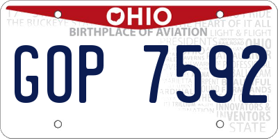 OH license plate GOP7592