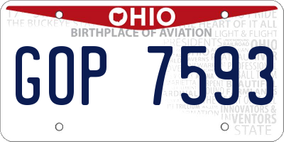 OH license plate GOP7593