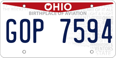 OH license plate GOP7594