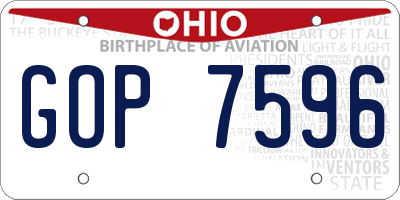 OH license plate GOP7596