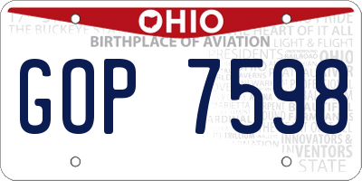 OH license plate GOP7598