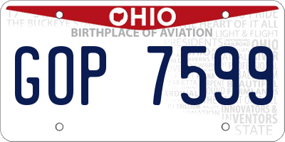 OH license plate GOP7599