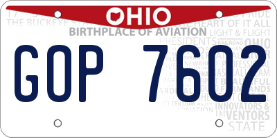 OH license plate GOP7602
