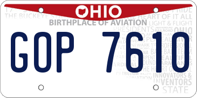 OH license plate GOP7610