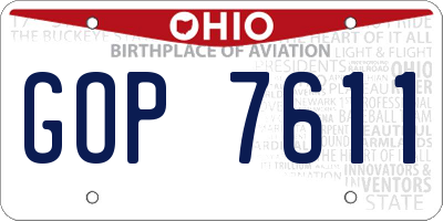 OH license plate GOP7611