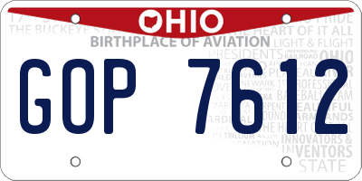 OH license plate GOP7612