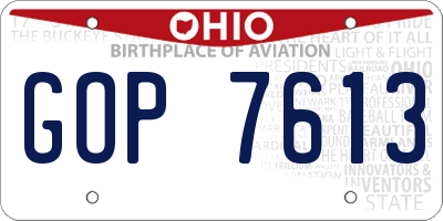 OH license plate GOP7613