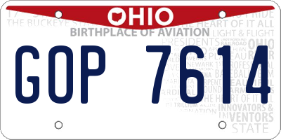 OH license plate GOP7614