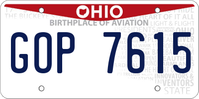 OH license plate GOP7615