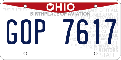 OH license plate GOP7617