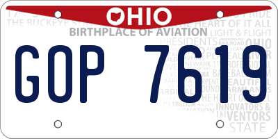 OH license plate GOP7619
