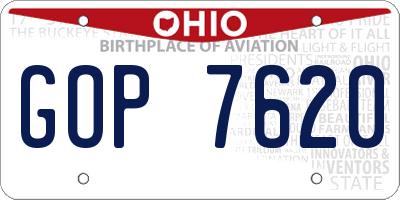 OH license plate GOP7620