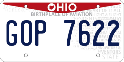 OH license plate GOP7622