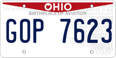 OH license plate GOP7623