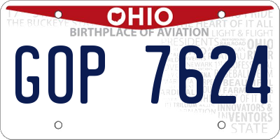 OH license plate GOP7624