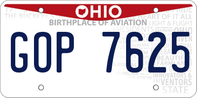 OH license plate GOP7625