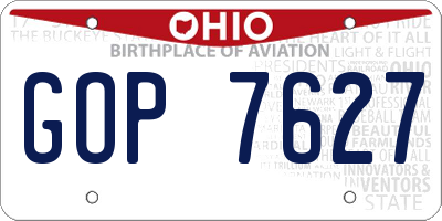 OH license plate GOP7627