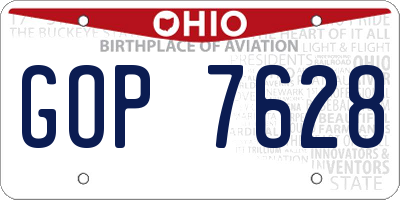 OH license plate GOP7628