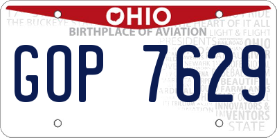 OH license plate GOP7629