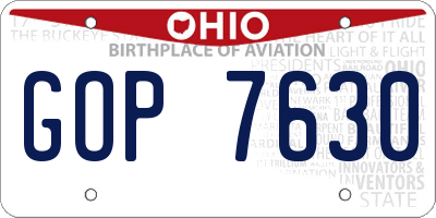 OH license plate GOP7630