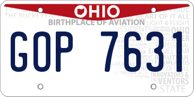 OH license plate GOP7631