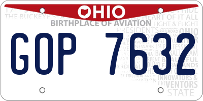OH license plate GOP7632
