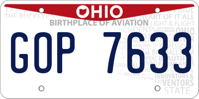 OH license plate GOP7633