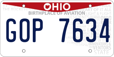 OH license plate GOP7634