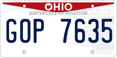 OH license plate GOP7635