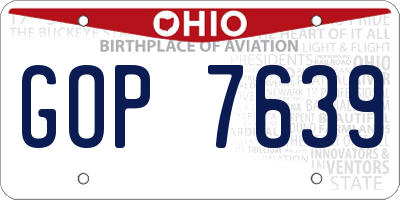 OH license plate GOP7639