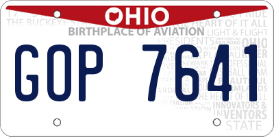 OH license plate GOP7641