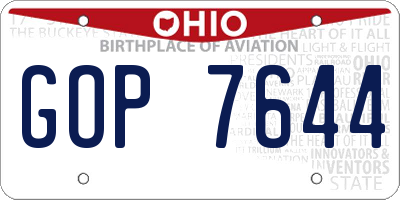 OH license plate GOP7644