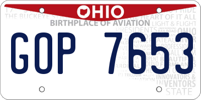 OH license plate GOP7653