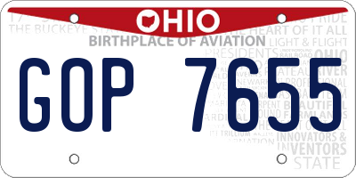 OH license plate GOP7655