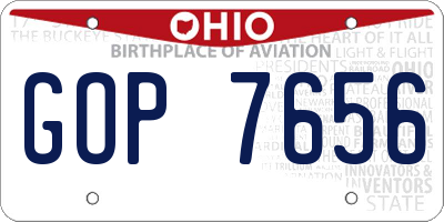 OH license plate GOP7656