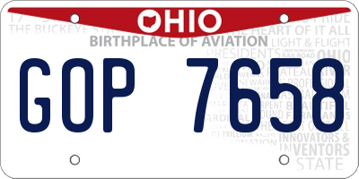 OH license plate GOP7658