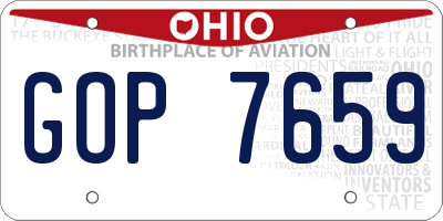 OH license plate GOP7659