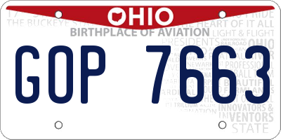 OH license plate GOP7663