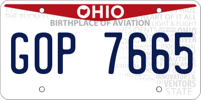 OH license plate GOP7665