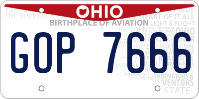 OH license plate GOP7666
