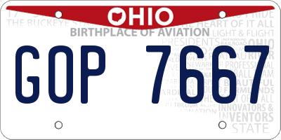 OH license plate GOP7667