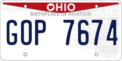 OH license plate GOP7674