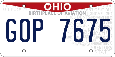 OH license plate GOP7675