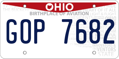 OH license plate GOP7682