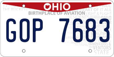 OH license plate GOP7683
