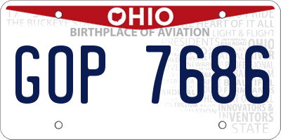 OH license plate GOP7686