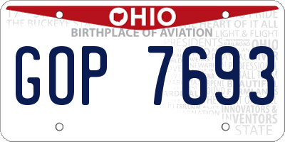 OH license plate GOP7693