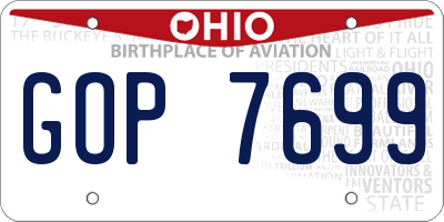 OH license plate GOP7699