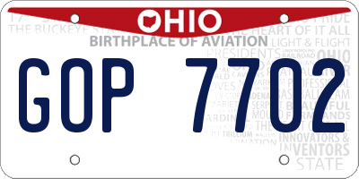 OH license plate GOP7702